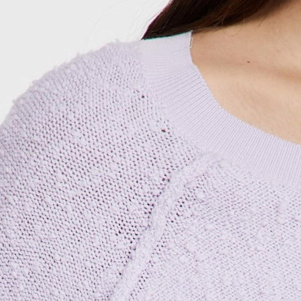 Free People Found My Friend Boucle Knit Lilac sweater size S/P - Picture 3 of 6